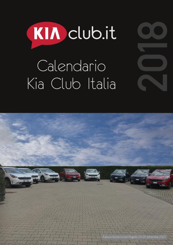 Calendario Kia Club Italia 2018 disponibile